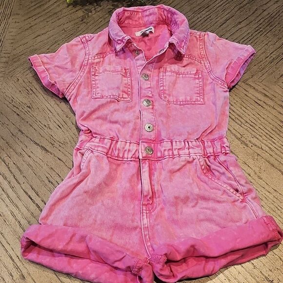 Steve Madden Denim Pink Kids Romper Size 7 - Picture 8 of 8